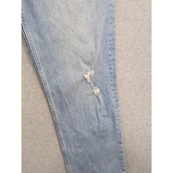 Abercrombie Fitch Jeans Womens SZ 10 High Rise '90s Straight Distressed Whiskers - Picture 5 of 16